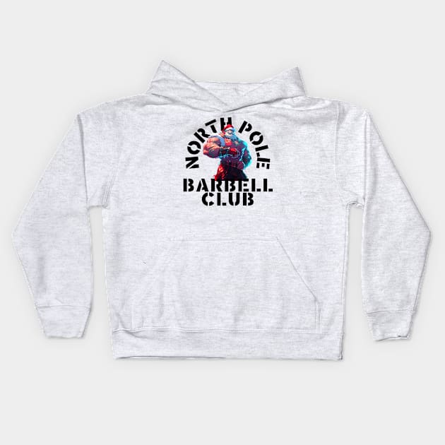 North Pole Barbell Club 3 Kids Hoodie by ScottLeechShirts